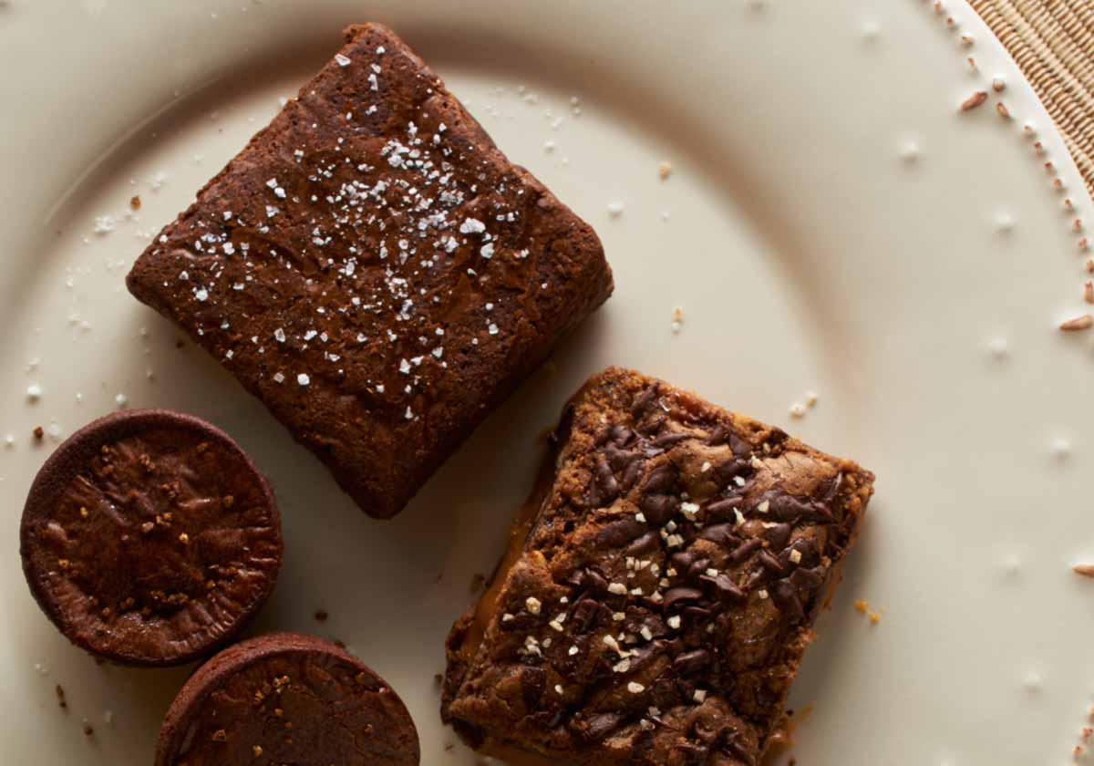 Brownies topped with sea salt