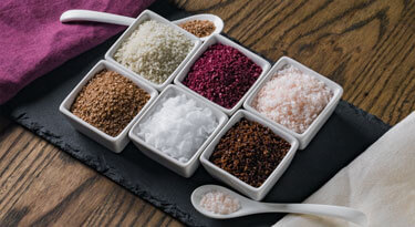 Fancy, delicate finishing salts for restaurant and cooking use