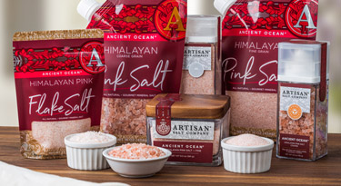 Ancient Ocean® Himalayan pink salt retail packaged goods